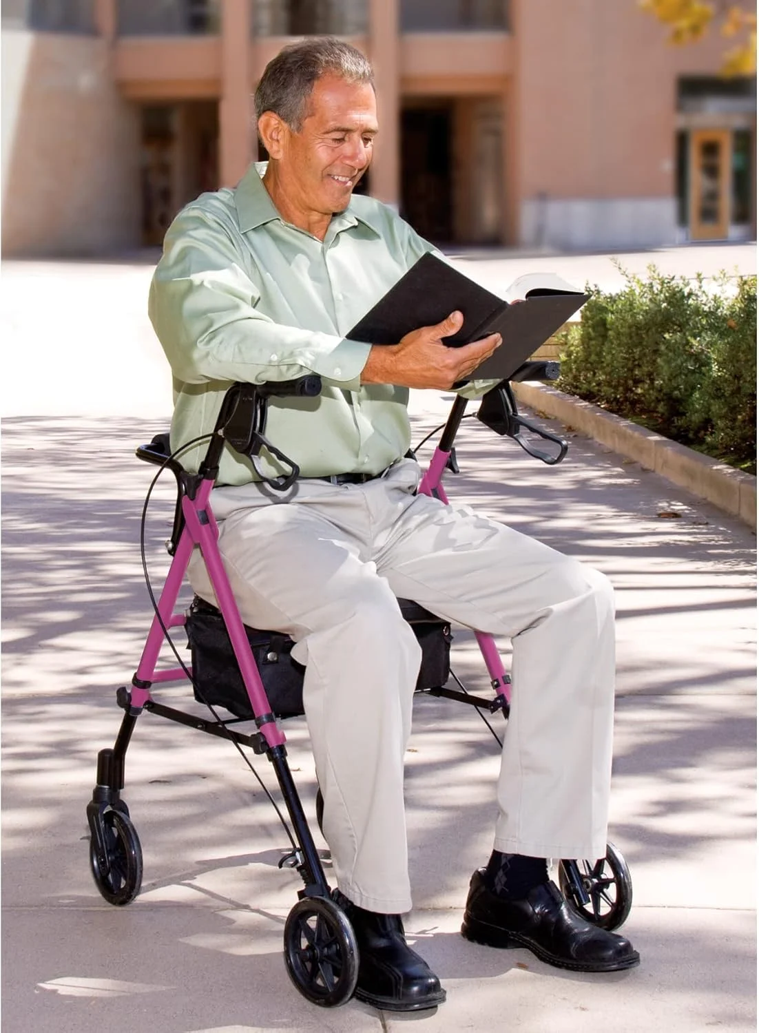 واکر چرخدار آلومینیومی Carex Step 'N Rest برای سالمندان، صورتی - واکر رولیتور با صندلی - با پشتی، چرخ های 6 اینچی، تحمل وزن 250 پوند، سبک وزن واکر چرخدار آلومینیومی Carex Step 'N Rest برای سالمندان، صورتی - واکر رولیتور با صندلی - با پشتی، چرخ های 6 اینچی، تحمل وزن 250 پوند، سبک وزن