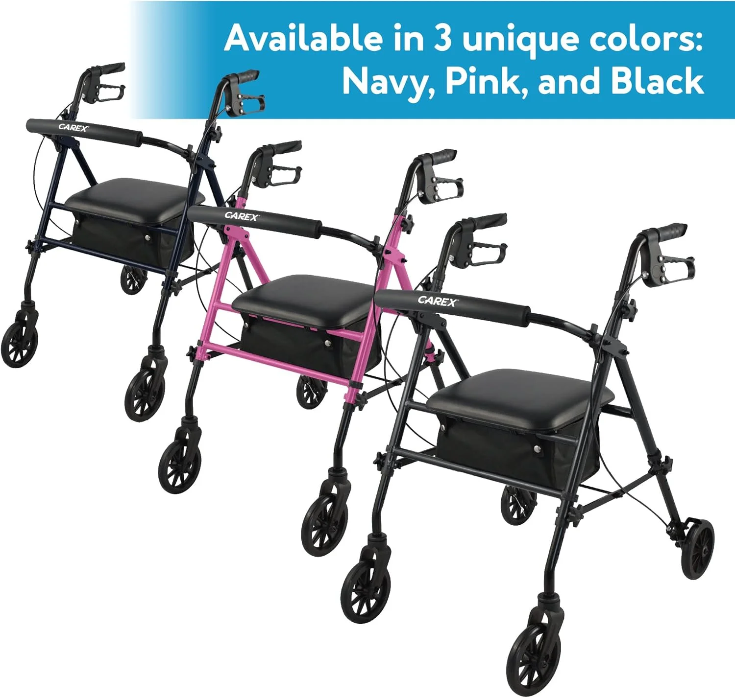 واکر چرخدار آلومینیومی Carex Step 'N Rest برای سالمندان، صورتی - واکر رولیتور با صندلی - با پشتی، چرخ های 6 اینچی، تحمل وزن 250 پوند، سبک وزن واکر چرخدار آلومینیومی Carex Step 'N Rest برای سالمندان، صورتی - واکر رولیتور با صندلی - با پشتی، چرخ های 6 اینچی، تحمل وزن 250 پوند، سبک وزن