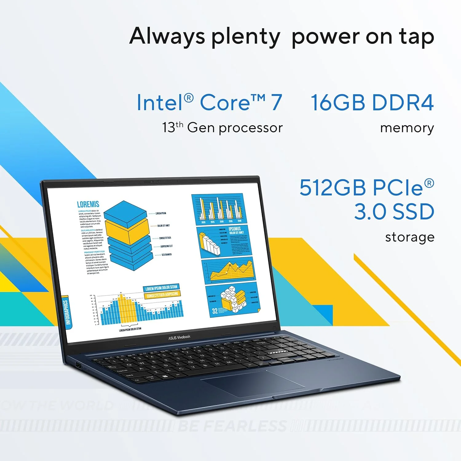 ایسوس ویووبوک 15 X1504VA-NJ121W / نسل سیزدهم پردازنده Intel Core i7-1355U / رم 16 گیگابایت / حافظه SSD 512 گیگابایت / گرافیک SHARED / صفحه نمایش 15.6 اینچ FHD (1920x1080) / ویندوز 11 هوم / کیبورد انگلیسی - عربی - آبی آرام