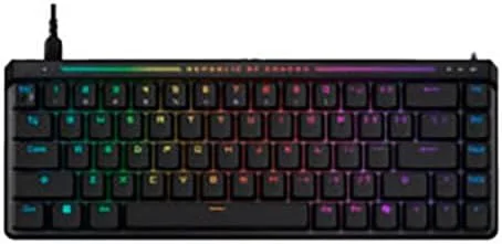 کیبورد گیمینگ آنالوگ ایسوس ROG Falchion Ace HFX با سوئیچ مغناطیسی 65% ROG HFX، پد لمسی ضبط سریع، نرخ نمونه‌برداری 8000 هرتز، محفظه میرایی پنج لایه، کلیدهای ABS، اسپانیایی QWERTY