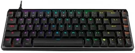 کیبورد گیمینگ آنالوگ ایسوس ROG Falchion Ace HFX با سوئیچ مغناطیسی 65% ROG HFX، پد لمسی ضبط سریع، نرخ نمونه‌برداری 8000 هرتز، محفظه میرایی پنج لایه، کلیدهای ABS، اسپانیایی QWERTY