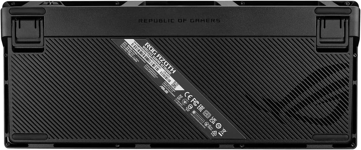 کیبورد گیمینگ مکانیکی ایسوس ROG Azoth با پوشش فلزی 75%، سوییچ ROG NX Red روانکاری شده، کیت روانکاری ABS، اتصال مادون قرمز BT و USB-C، نمایشگر OLED، سه ارتفاع قابل تنظیم و سازگاری با مک