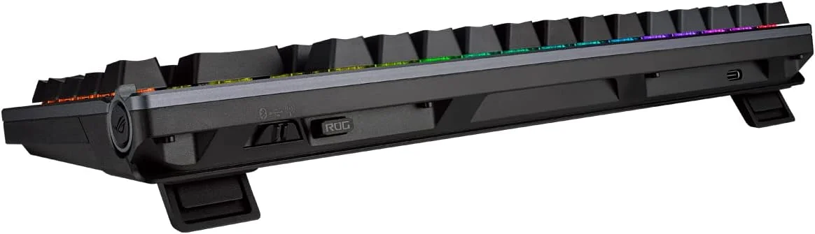 کیبورد گیمینگ مکانیکی ایسوس ROG Azoth با پوشش فلزی 75%، سوییچ ROG NX Red روانکاری شده، کیت روانکاری ABS، اتصال مادون قرمز BT و USB-C، نمایشگر OLED، سه ارتفاع قابل تنظیم و سازگاری با مک