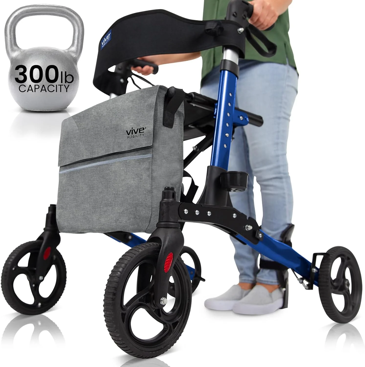 واکر رولیتور بلند Vive با صندلی برای سالمندان، آقایان - مناسب تمام سطوح، چرخ دار، تاشو، مقاوم، پزشکی، 4 چرخ بزرگ، ترمز، با کیف - برای بزرگسالان، اسکوتر کم وزن و درجه یک واکر رولیتور بلند Vive با صندلی برای سالمندان، آقایان - مناسب تمام سطوح، چرخ دار، تاشو، مقاوم، پزشکی، 4 چرخ بزرگ، ترمز، با کیف - برای بزرگسالان، اسکوتر کم وزن و درجه یک