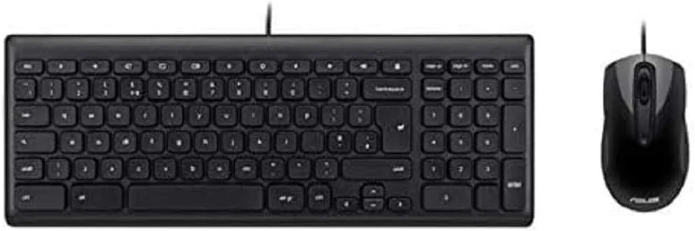 کیبورد سیمی Chrome OS ایسوس و ماوس اپتیکال سیمی 90MA0000-P00110، مشکی