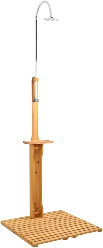 دوش باغی چوبی vidaXL با نازل چرخشی اسپری آب برای استخر شنا