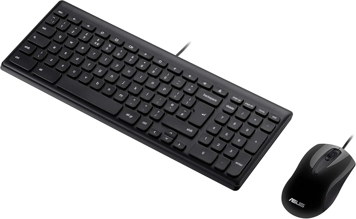 کیبورد سیمی Chrome OS ایسوس و ماوس اپتیکال سیمی 90MA0000-P00110، مشکی