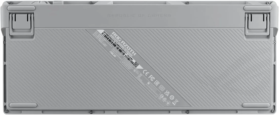 کیبورد گیمینگ ایسوس ROG Azoth سفید RGB (طرح‌بندی QWERTZ، فرم فاکتور 75%، سوییچ‌های مکانیکی ROG NX، نمایشگر OLED، بی‌سیم با بلوتوث یا RF بی‌سیم 2.4 گیگاهرتز، کابل USB)
