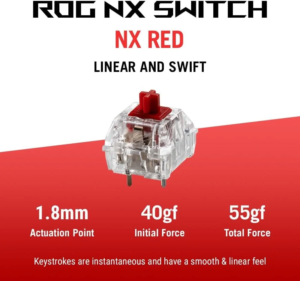 کیبورد گیمینگ سفید ایسوس ROG Falchion Ace Compact، سوییچ‌های مکانیکی NXRD، نورپردازی RGB برای هر کلید، USB 2.0 (TypeC به TypeA)، کلیدهای قابل برنامه‌ریزی، سفید