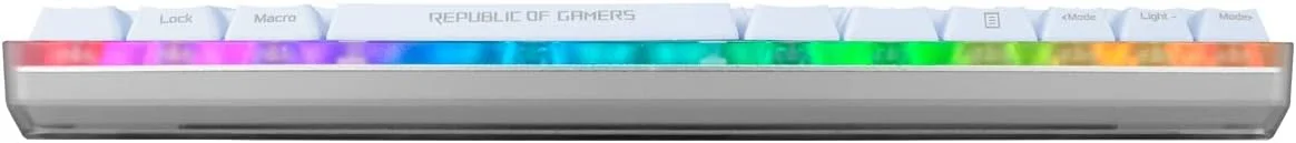 کیبورد گیمینگ مکانیکی ایسوس ROG Falchion Ace، RGB 65% Compact، شبکه ROG NX، روانکاری و تثبیت شده، کلیدهای ABS، اتصال KVM، سه زاویه، کیف محافظ، سفید، نسخه اسپانیایی