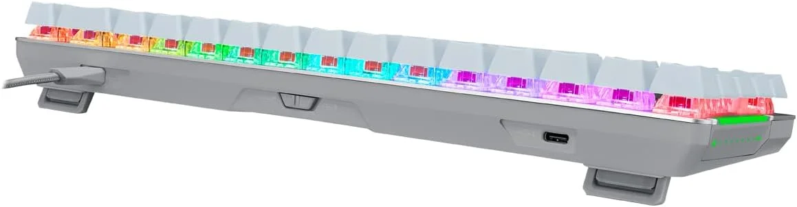 کیبورد گیمینگ مکانیکی ایسوس ROG Falchion Ace، RGB 65% Compact، شبکه ROG NX، روانکاری و تثبیت شده، کلیدهای ABS، اتصال KVM، سه زاویه، کیف محافظ، سفید، نسخه اسپانیایی