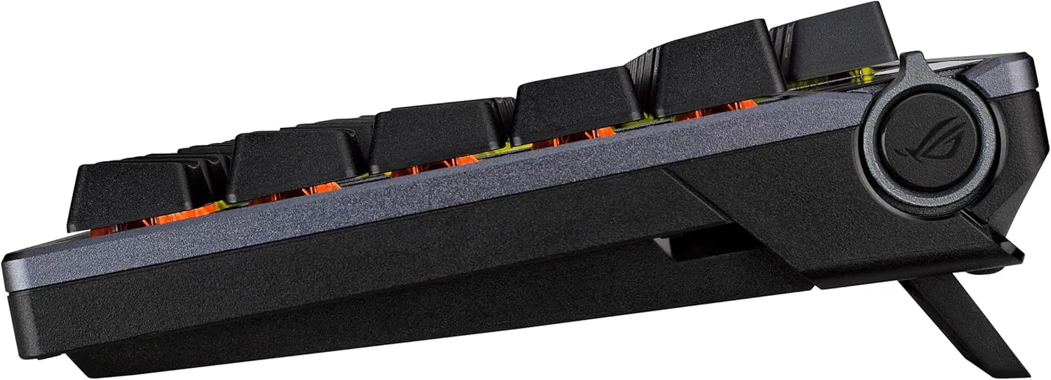 کیبورد گیمینگ مکانیکی بی سیم ایسوس ROG Azoth - 75% TKL، اتصال سه حالته، سوییچ های کلیکی ROG NX Storm از پیش روغن کاری شده با قابلیت تعویض سریع، کلیدهای PBT، RGB، نمایشگر OLED، پشتیبانی از PC/Mac - مشکی