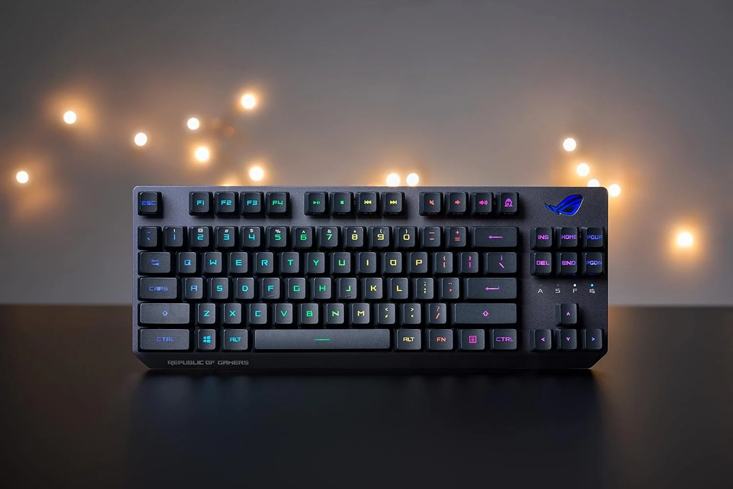 کیبورد گیمینگ 80% ایسوس ROG Strix Scope RX TKL Wireless Deluxe - اتصال سه حالته (RF 2.4 گیگاهرتز، بلوتوث، سیمی)، سوییچ‌های مکانیکی اپتیکال ROG RX Red، کلیدهای PBT، نورپردازی RGB، استراحتگاه مچ دست، مشکی