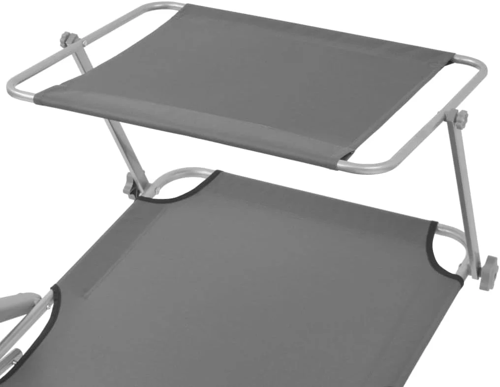 صندلی آفتاب گیر تاشو سایه دار ویلاکسیدال، مبلمان پاسیو خاکستری فولادی 58x189x27 سانتی متر صندلی آفتاب گیر تاشو سایه دار ویلاکسیدال، مبلمان پاسیو خاکستری فولادی 58x189x27 سانتی متر