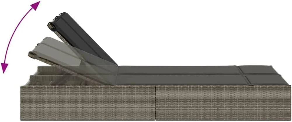 تخت آفتاب دو نفره ویدا ایکس ال با کوسن، تخت آفتاب برای پاسیو باغ فضای باز، تخت روز، تخت استراحت، سبک مدرن، راتان پلی خاکستری تخت آفتاب دو نفره ویدا ایکس ال با کوسن، تخت آفتاب برای پاسیو باغ فضای باز، تخت روز، تخت استراحت، سبک مدرن، راتان پلی خاکستری