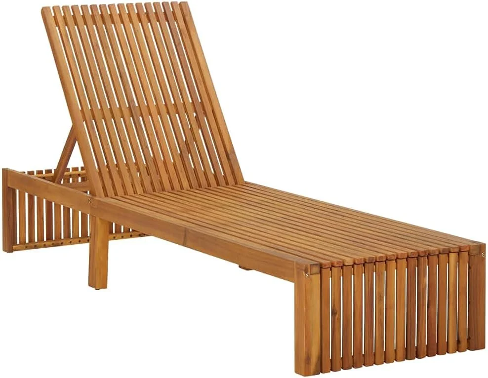 تخت آفتاب گیر چوبی آکاسیا جامد ویدا ایکس ال مناسب منزل، فضای باز، باغ، پاسیو، مبلمان حیاط خلوت، تخت خواب تاشو چوبی ریلکس کننده پشتی قابل تنظیم
