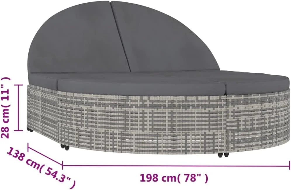 تخت آفتاب دو نفره ویدا ایکس ال با کوسن، مناسب پاسیو، فضای باز، حیاط، تراس، بالکن، مبلمان تختخوابی، راتان پلی اتیلن خاکستری تخت آفتاب دو نفره ویدا ایکس ال با کوسن، مناسب پاسیو، فضای باز، حیاط، تراس، بالکن، مبلمان تختخوابی، راتان پلی اتیلن خاکستری