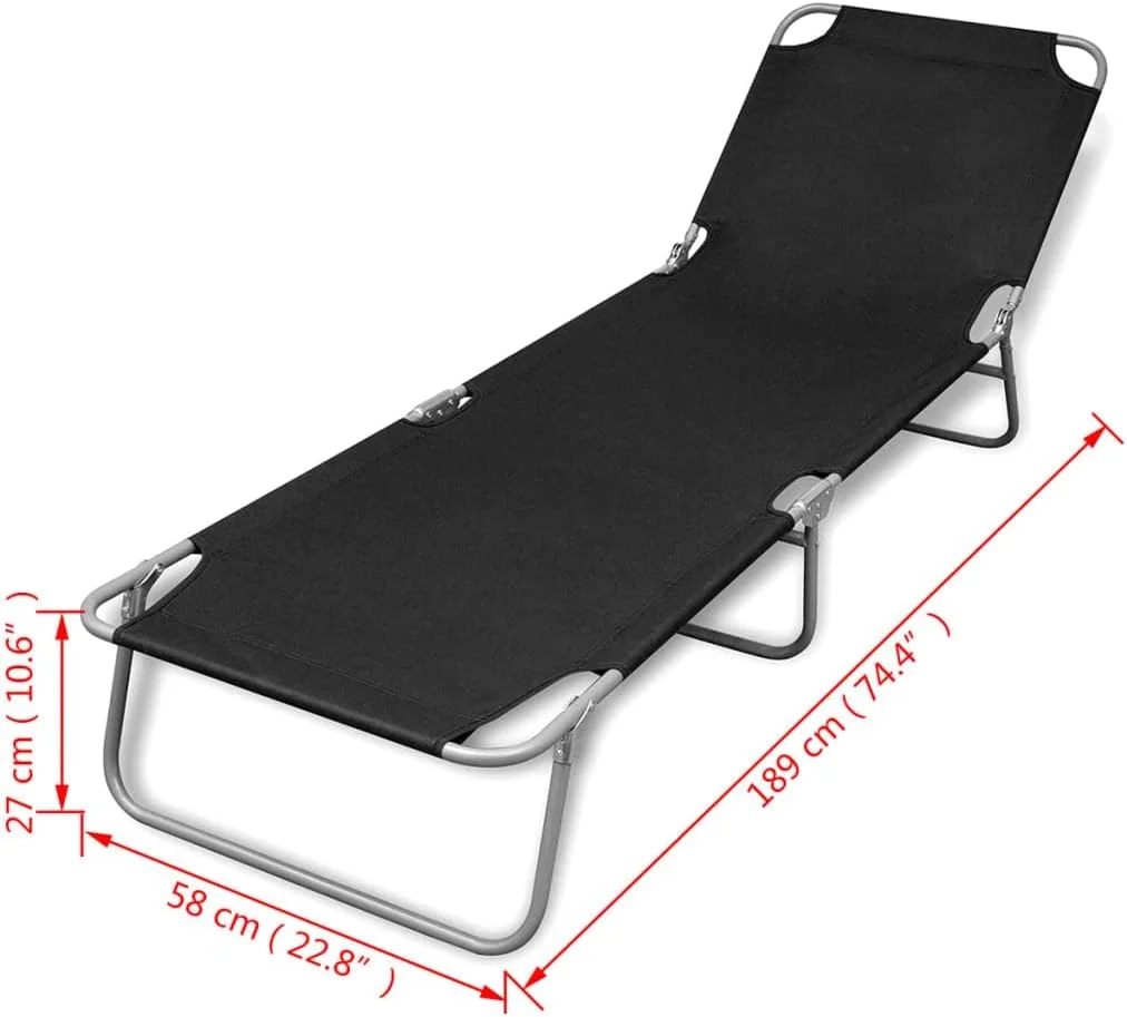 صندلی آفتابگیر تاشو ویدا ایکس ال با پشتی قابل تنظیم مشکی صندلی آفتابگیر تاشو ویدا ایکس ال با پشتی قابل تنظیم مشکی