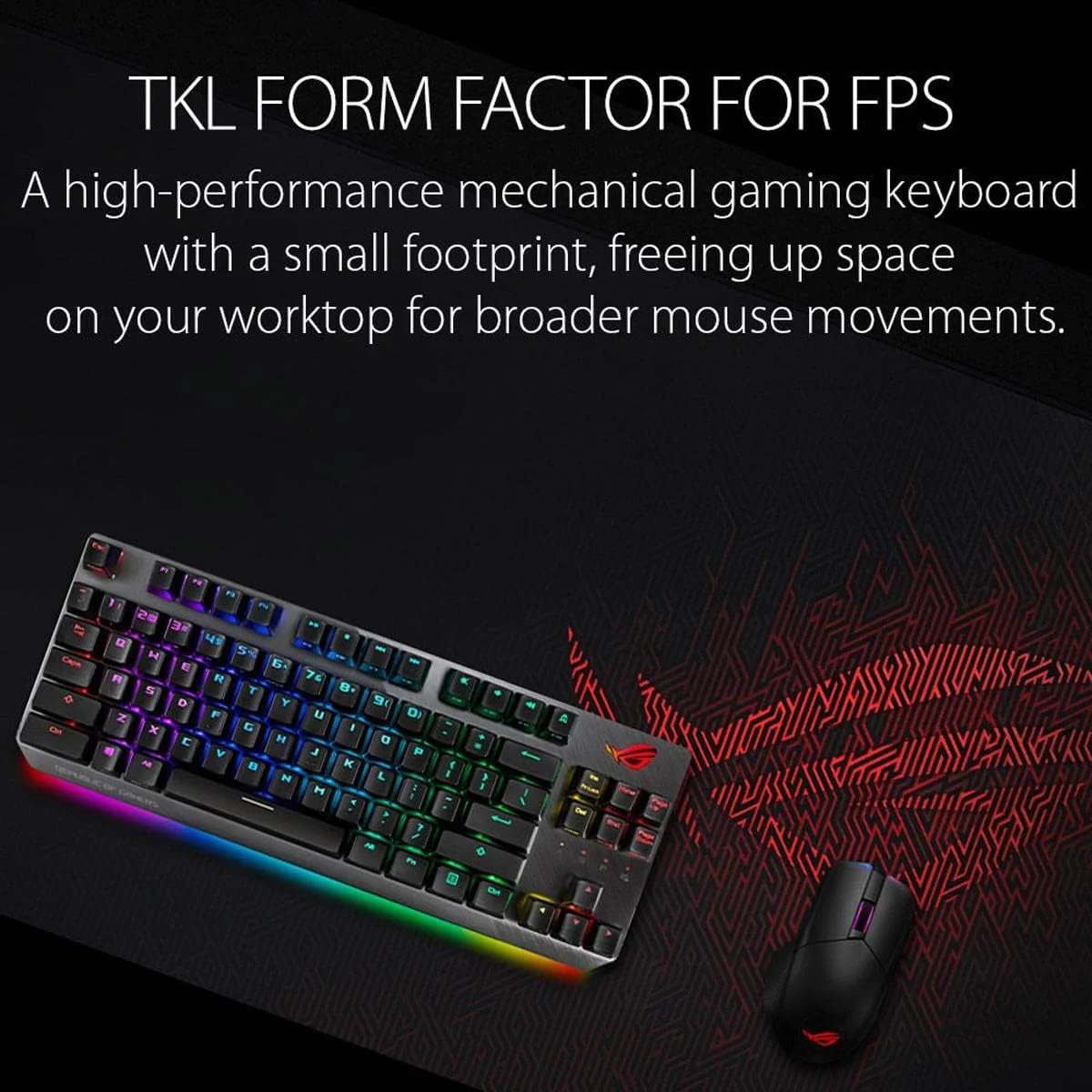 کیبورد گیمینگ مکانیکی سیم دار ایسوس ROG Strix Scope Tkl RGB مدل X802 Tkl/Bn/Us
