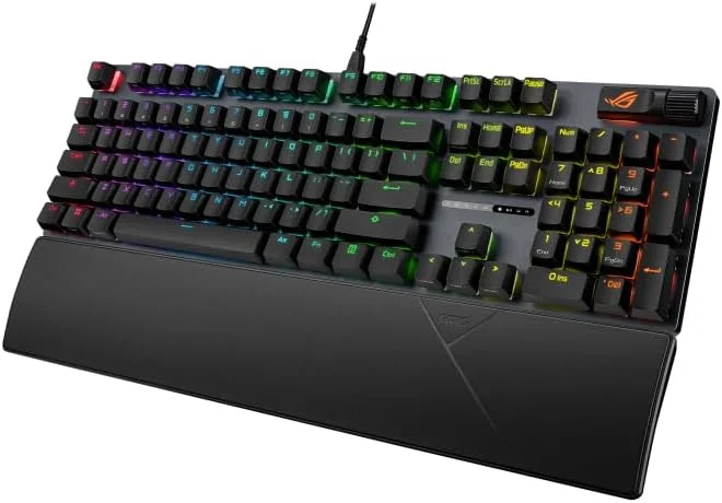 ASUS ROG Strix Scope II X Gaming Keyboard: Hot-swappable ROG NX Mechanical Switches V2, PBT Doubleshot Keycaps, UV-coated ABS Keycaps, Streaming Hotkeys - Arabic Layout - Black
