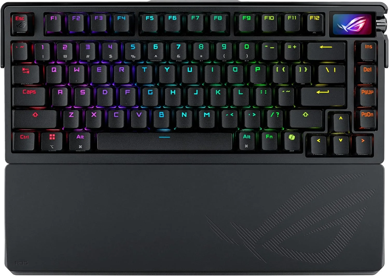 کیبورد گیمینگ سفارشی ASUS ROG Azoth Extreme 75، شاسی آلومینیومی، صفحه موقعیت یابی فیبر کربنی، پایه واشر قابل تنظیم، میرایی سه لایه، سوئیچ های ROG NX Snow، کلیدهای ABS - عربی