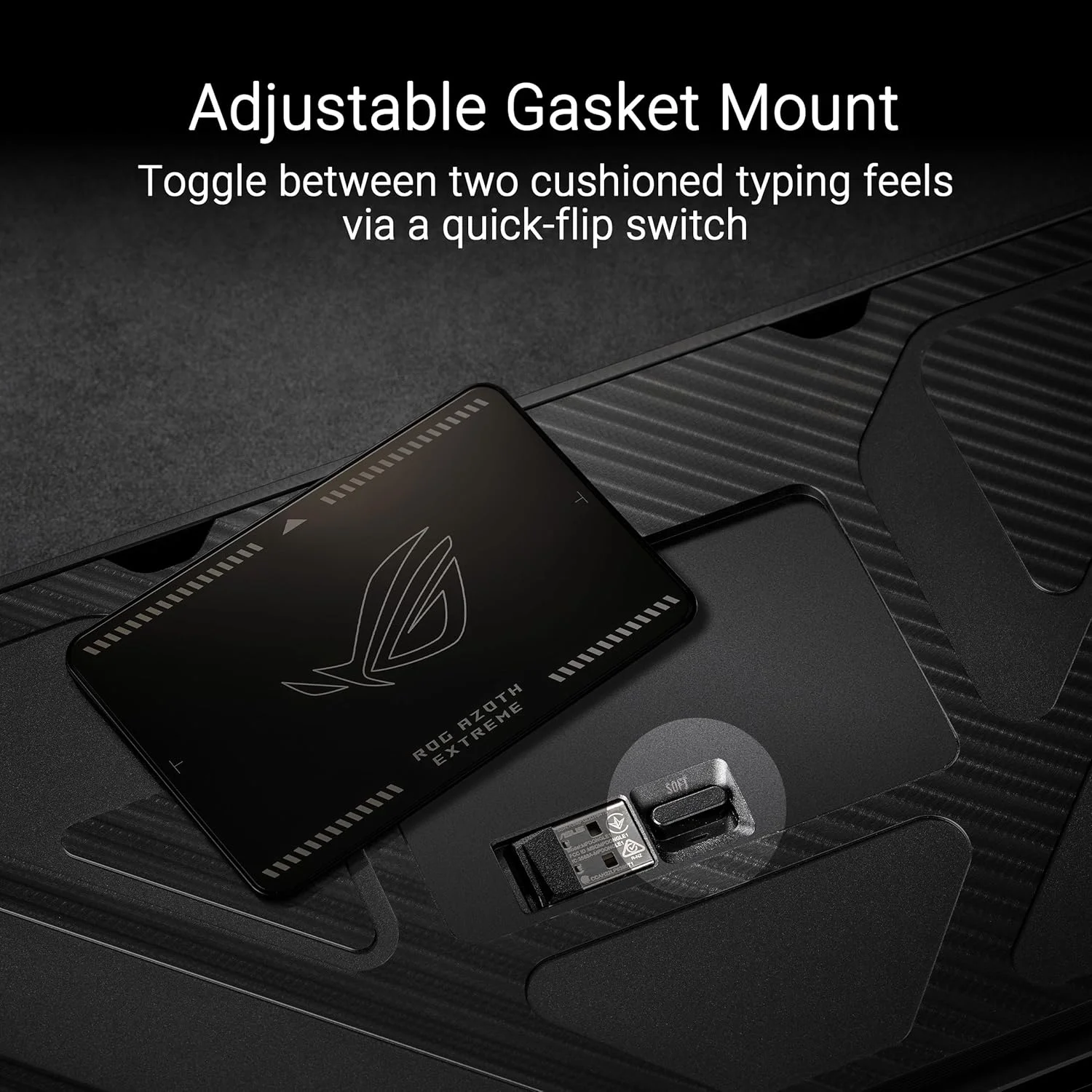 کیبورد گیمینگ سفارشی ASUS ROG Azoth Extreme 75، شاسی آلومینیومی، صفحه موقعیت یابی فیبر کربنی، پایه واشر قابل تنظیم، میرایی سه لایه، سوئیچ های ROG NX Snow، کلیدهای ABS - عربی