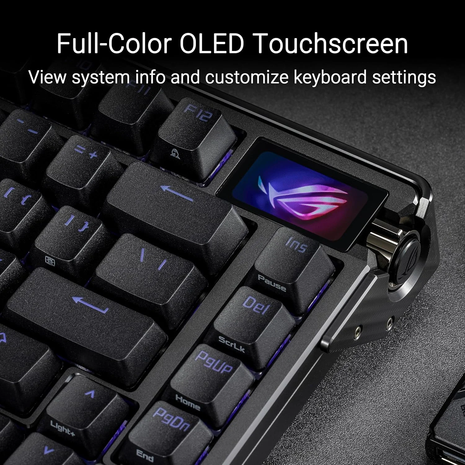 کیبورد گیمینگ سفارشی ASUS ROG Azoth Extreme 75، شاسی آلومینیومی، صفحه موقعیت یابی فیبر کربنی، پایه واشر قابل تنظیم، میرایی سه لایه، سوئیچ های ROG NX Snow، کلیدهای ABS - عربی