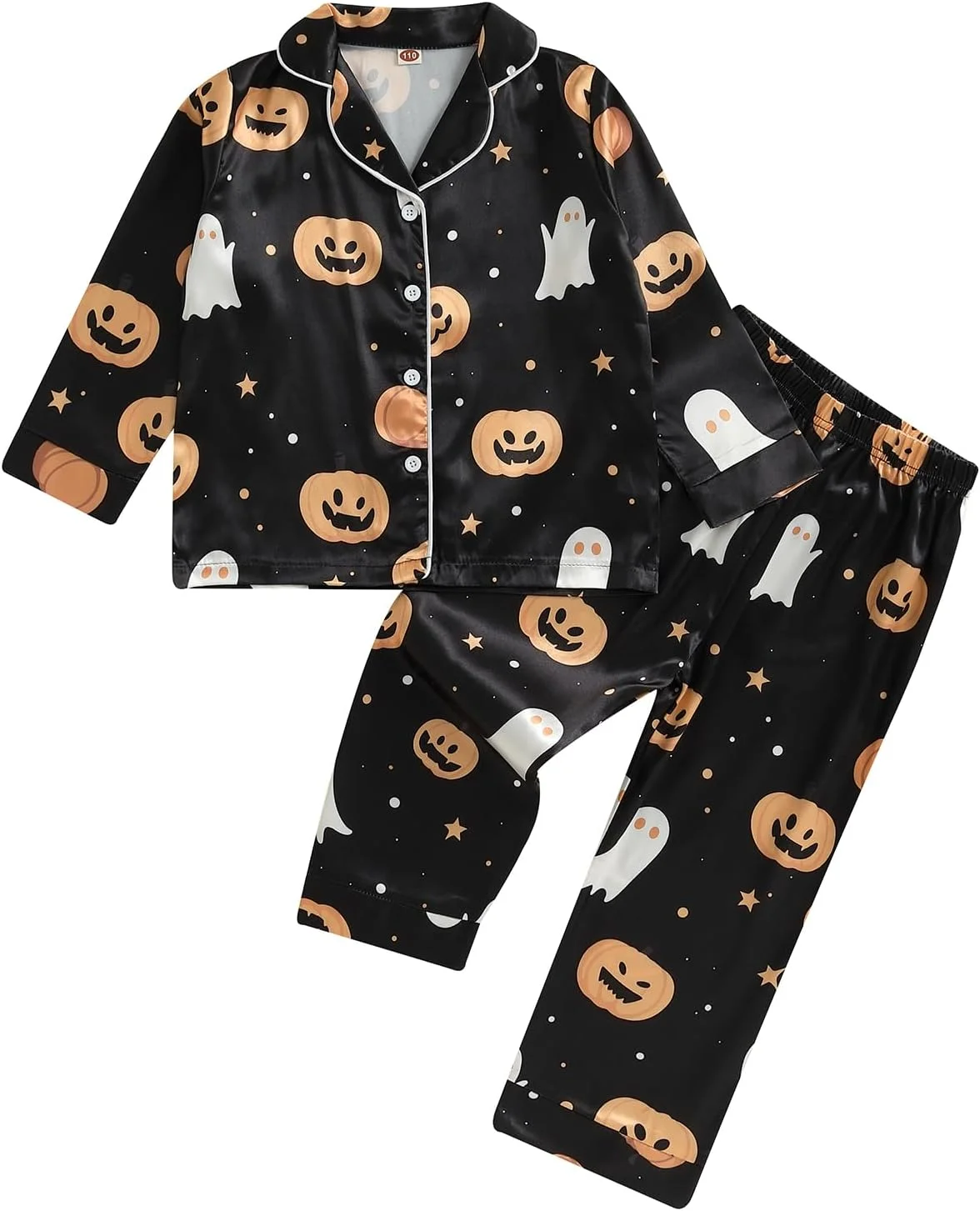 ست پیژامه ساتن ابریشمی دخترانه بچه گانه، آستین بلند، دکمه دار، تاپ و شلوار، لباس خواب پاییزی ست پیژامه ساتن ابریشمی دخترانه بچه گانه، آستین بلند، دکمه دار، تاپ و شلوار، لباس خواب پاییزی