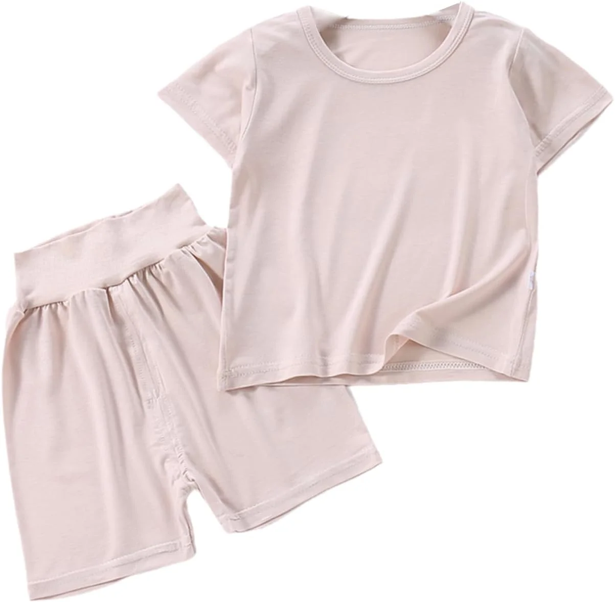 ست پیژامه آستین کوتاه دخترانه و پسرانه نوپا لباس خواب 2 تکه لباس راحتی تابستانی مناسب و خنک تی شرت و شورت نخی ست پیژامه آستین کوتاه دخترانه و پسرانه نوپا لباس خواب 2 تکه لباس راحتی تابستانی مناسب و خنک تی شرت و شورت نخی