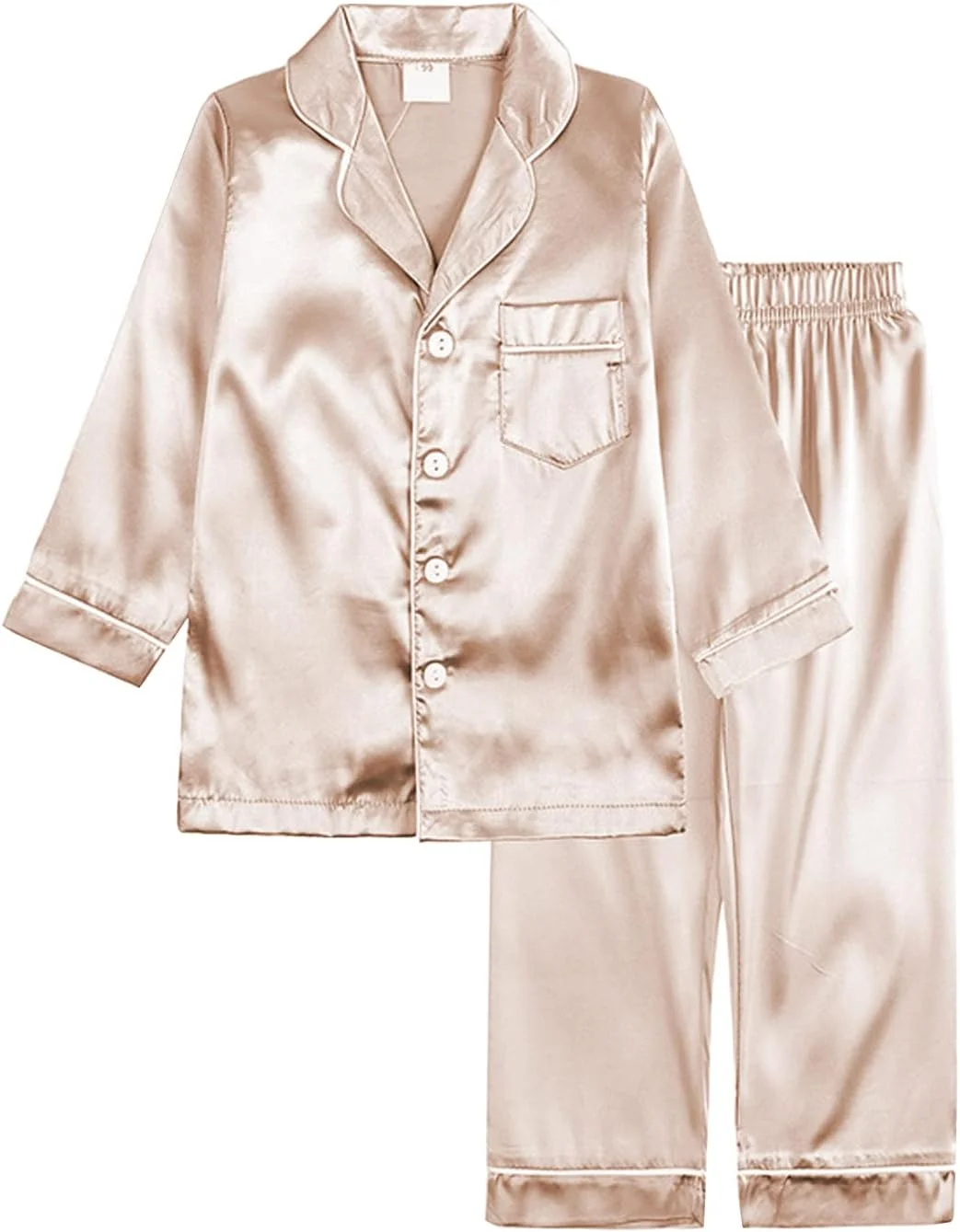 ست پیژامه ساتن بچه گانه Verve Jelly، آستین بلند و کوتاه، دکمه دار، تاپ و شلوار، لباس خواب ست پیژامه ساتن بچه گانه Verve Jelly، آستین بلند و کوتاه، دکمه دار، تاپ و شلوار، لباس خواب