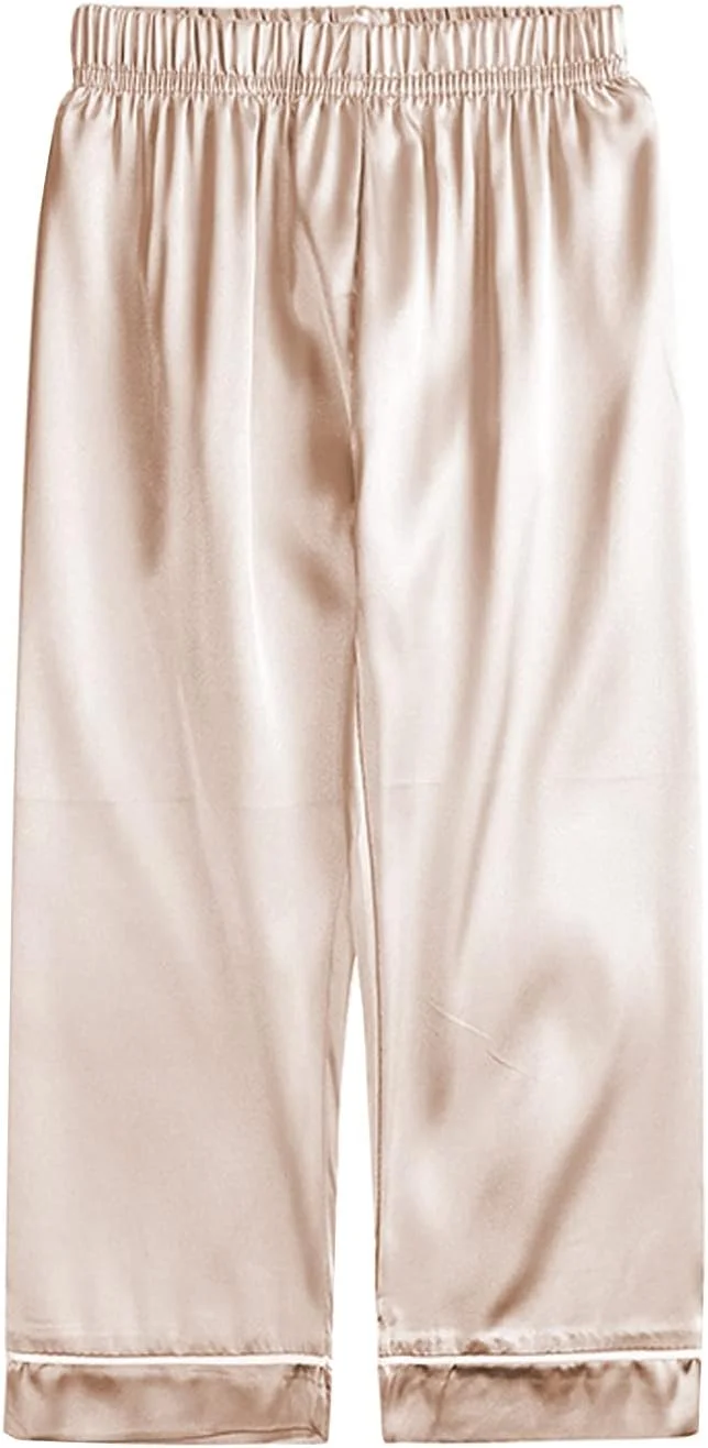 ست پیژامه ساتن بچه گانه Verve Jelly، آستین بلند و کوتاه، دکمه دار، تاپ و شلوار، لباس خواب ست پیژامه ساتن بچه گانه Verve Jelly، آستین بلند و کوتاه، دکمه دار، تاپ و شلوار، لباس خواب