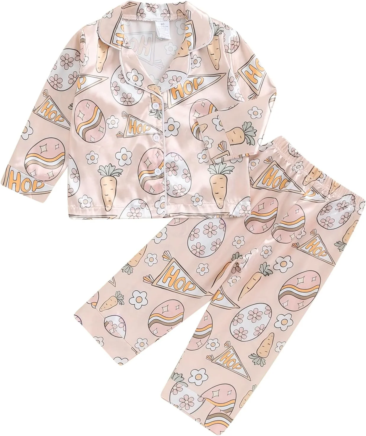 ست پیژامه عید پاک نوزاد پسرانه دخترانه، طرح خرگوش، آستین بلند، دکمه دار، شلوار گشاد، لباس راحتی 2 تکه ست پیژامه عید پاک نوزاد پسرانه دخترانه، طرح خرگوش، آستین بلند، دکمه دار، شلوار گشاد، لباس راحتی 2 تکه