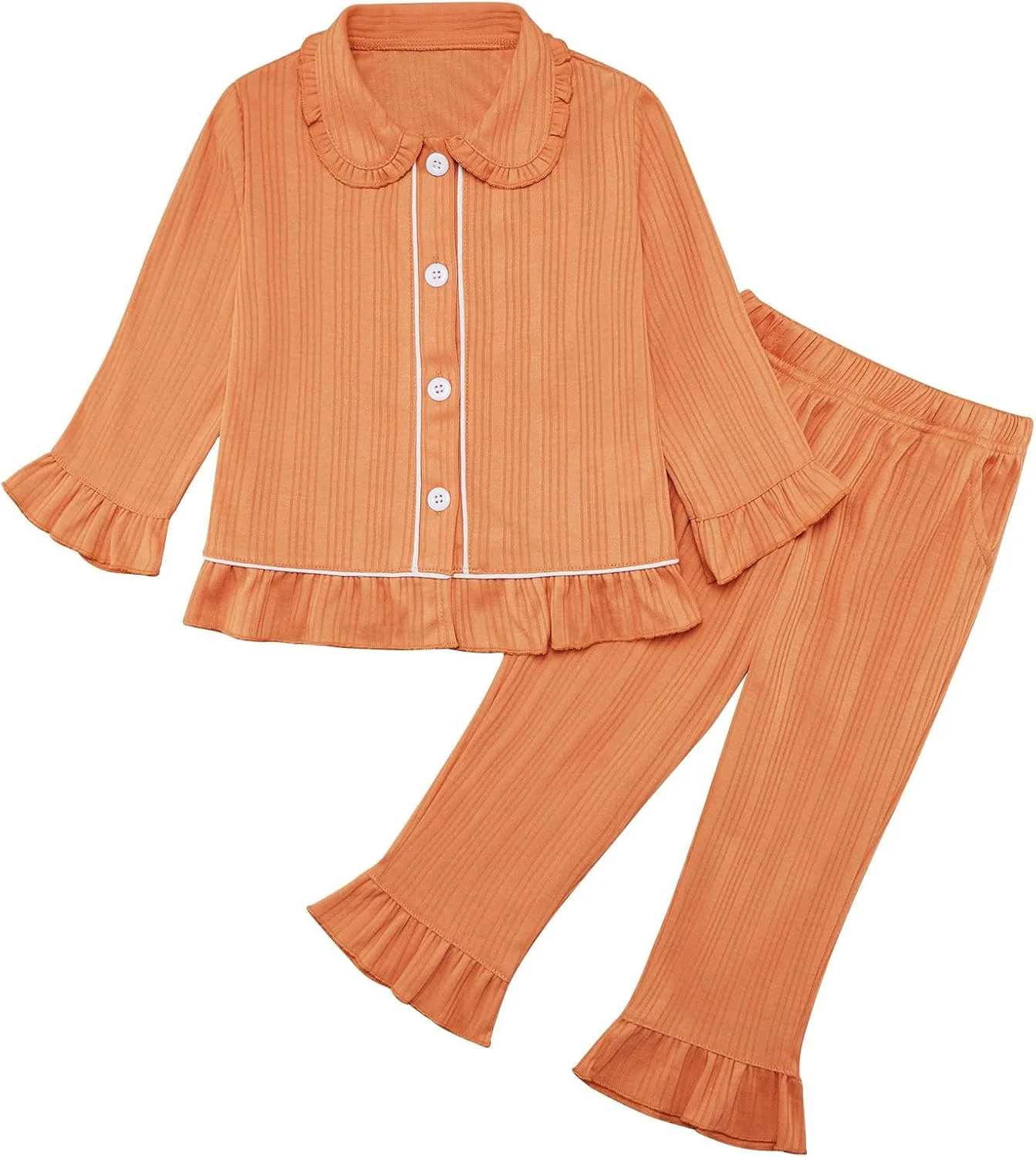 ست پیژامه دخترانه نوزادی Naiyafly، پیژامه آستین بلند دکمه دار، لباس خواب، لباس راحتی، ست لباس برای دختران کوچک ست پیژامه دخترانه نوزادی Naiyafly، پیژامه آستین بلند دکمه دار، لباس خواب، لباس راحتی، ست لباس برای دختران کوچک