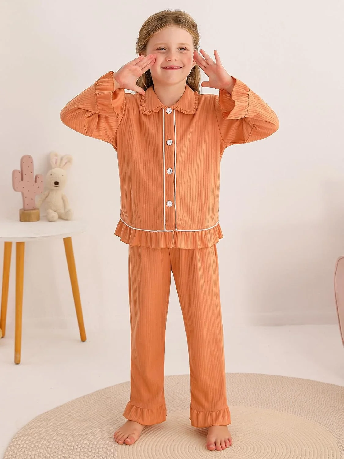 ست پیژامه دخترانه نوزادی Naiyafly، پیژامه آستین بلند دکمه دار، لباس خواب، لباس راحتی، ست لباس برای دختران کوچک ست پیژامه دخترانه نوزادی Naiyafly، پیژامه آستین بلند دکمه دار، لباس خواب، لباس راحتی، ست لباس برای دختران کوچک