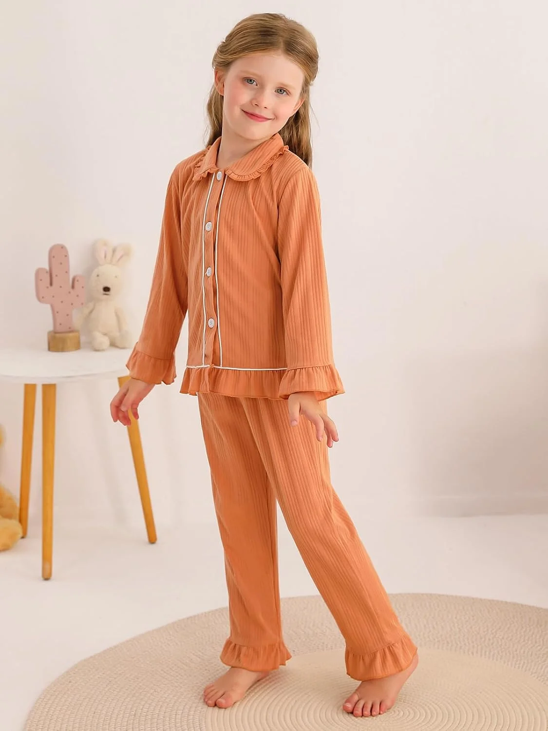 ست پیژامه دخترانه نوزادی Naiyafly، پیژامه آستین بلند دکمه دار، لباس خواب، لباس راحتی، ست لباس برای دختران کوچک ست پیژامه دخترانه نوزادی Naiyafly، پیژامه آستین بلند دکمه دار، لباس خواب، لباس راحتی، ست لباس برای دختران کوچک