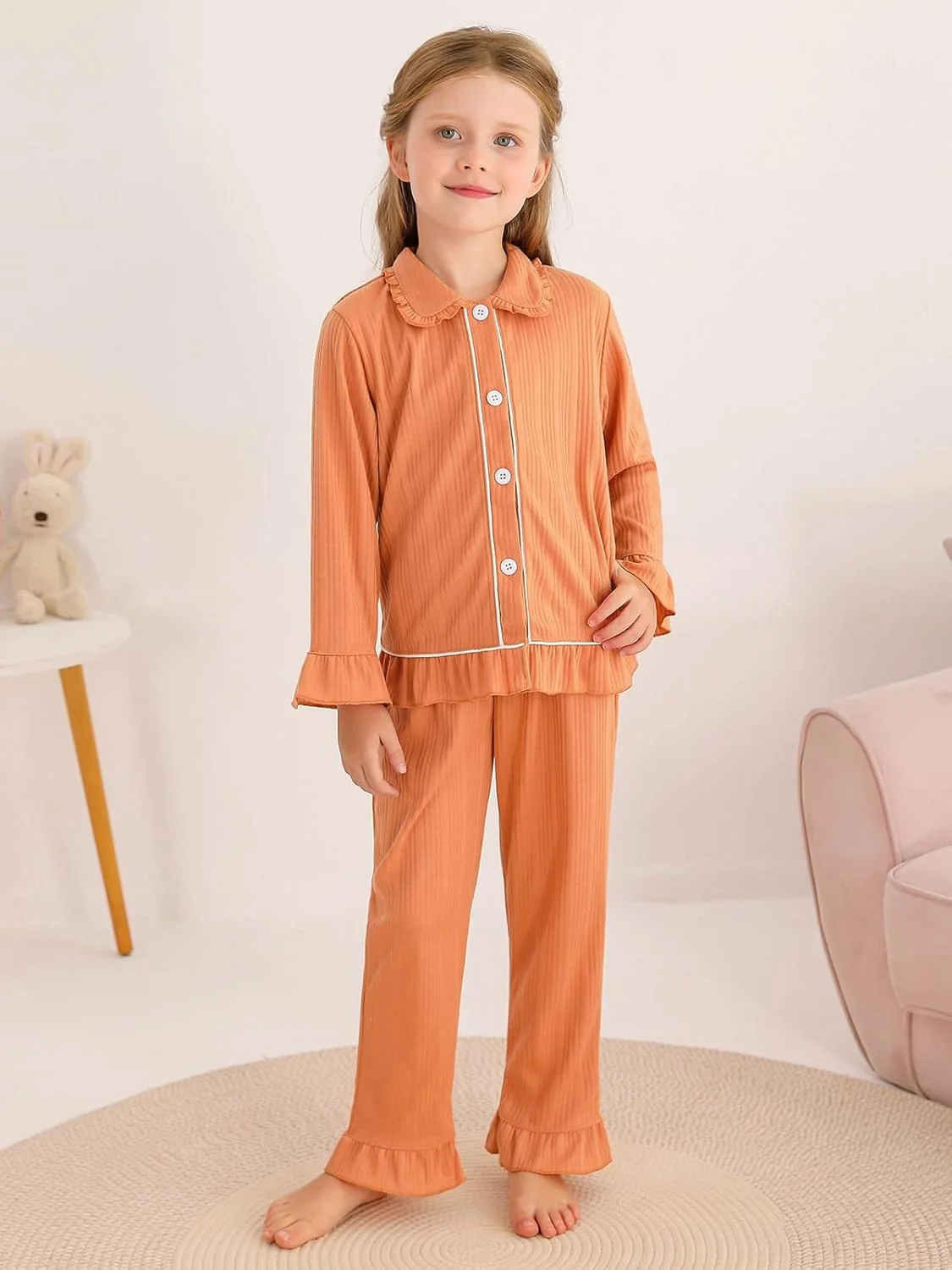ست پیژامه دخترانه نوزادی Naiyafly، پیژامه آستین بلند دکمه دار، لباس خواب، لباس راحتی، ست لباس برای دختران کوچک ست پیژامه دخترانه نوزادی Naiyafly، پیژامه آستین بلند دکمه دار، لباس خواب، لباس راحتی، ست لباس برای دختران کوچک
