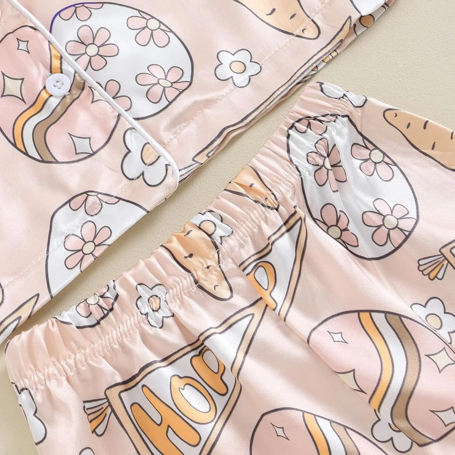 ست پیژامه عید پاک نوزاد پسرانه دخترانه، طرح خرگوش، آستین بلند، دکمه دار، شلوار گشاد، لباس راحتی 2 تکه ست پیژامه عید پاک نوزاد پسرانه دخترانه، طرح خرگوش، آستین بلند، دکمه دار، شلوار گشاد، لباس راحتی 2 تکه