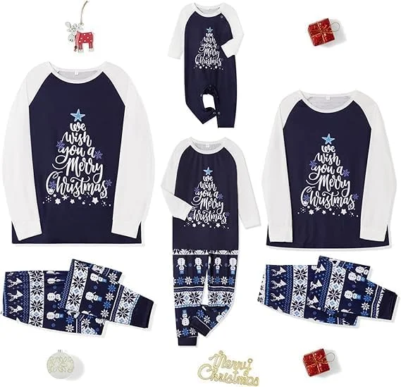ست لباس خواب خانوادگی ست، آستین بلند، طرح کریسمس، یقه گرد، طرح کریسمس، لباس خواب ست، لباس راحتی نرم و مناسب منزل
