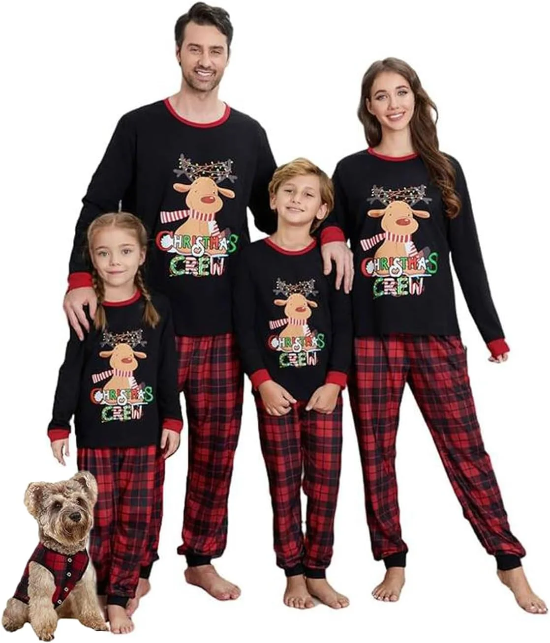 ست لباس خواب کریسمس خانوادگی، ست لباس خواب کریسمس خانوادگی، لباس خواب آستین بلند تعطیلات، لباس راحتی چاپی دنج