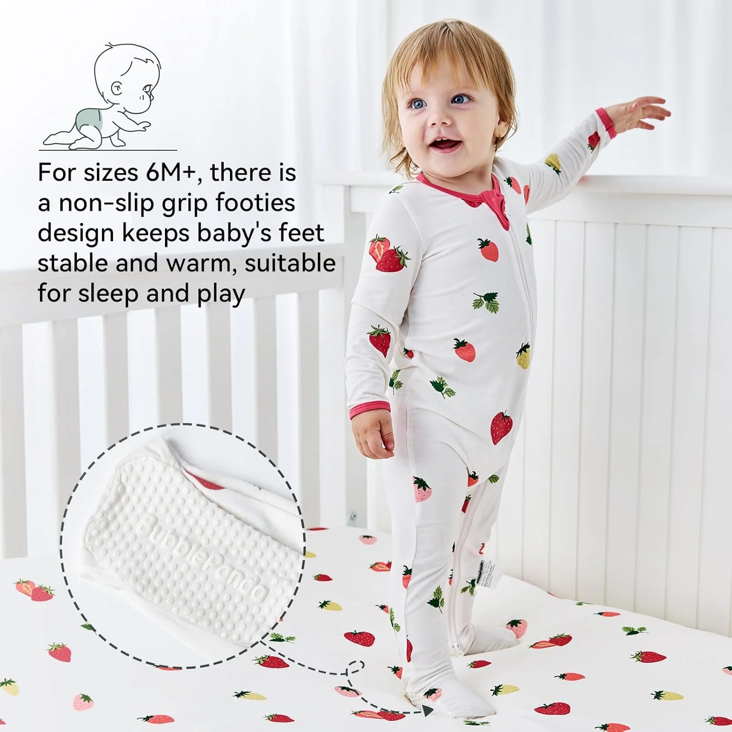 لباس خواب نوزادی بامبو اوکاین مدل BubblePanda، لباس بچه گانه پسرانه دخترانه زیپ دار جلو باز یکسره ضد لغزش لباس خواب نوزادی بامبو اوکاین مدل BubblePanda، لباس بچه گانه پسرانه دخترانه زیپ دار جلو باز یکسره ضد لغزش