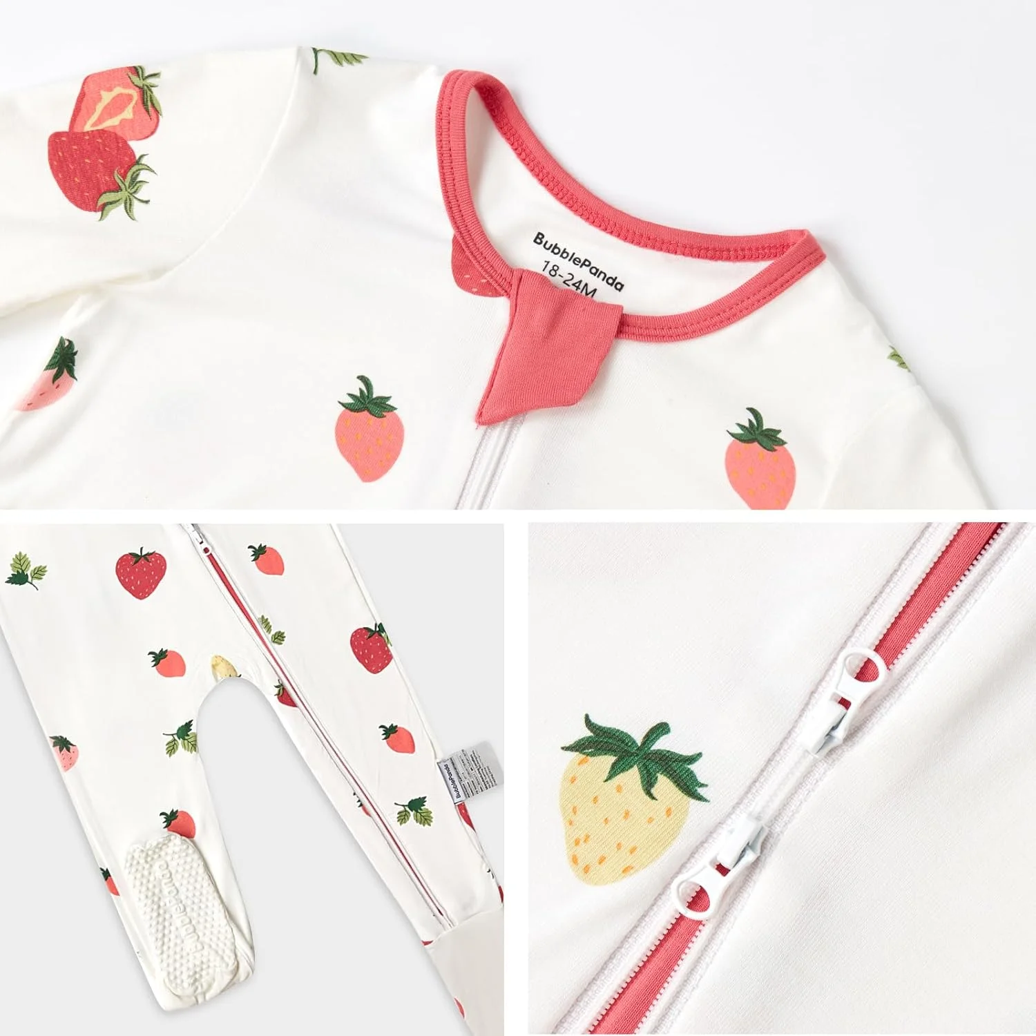 لباس خواب نوزادی بامبو اوکاین مدل BubblePanda، لباس بچه گانه پسرانه دخترانه زیپ دار جلو باز یکسره ضد لغزش لباس خواب نوزادی بامبو اوکاین مدل BubblePanda، لباس بچه گانه پسرانه دخترانه زیپ دار جلو باز یکسره ضد لغزش