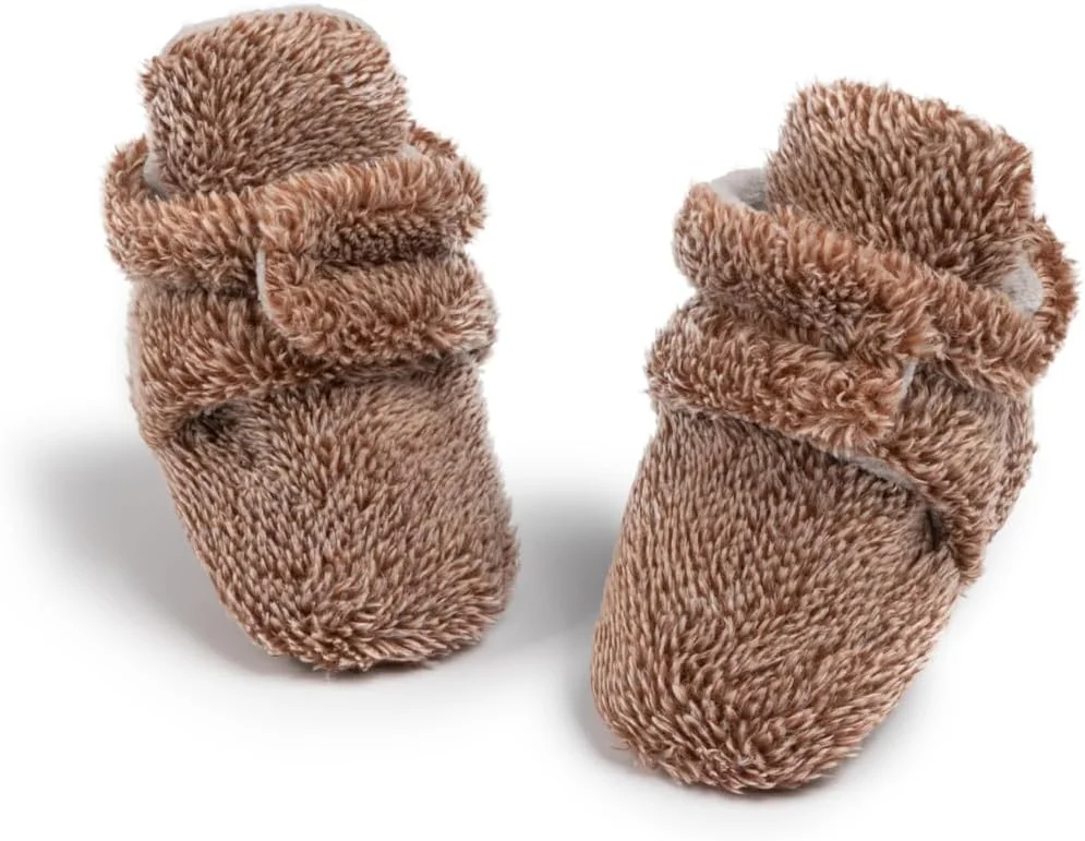 جوراب پاپوش پشمی نرم نوزادی پسرانه دخترانه بابل ویت، ضد لغزش، مناسب برای اولین قدم ها، کفش های زمستانی ساق دار تخت نوزاد