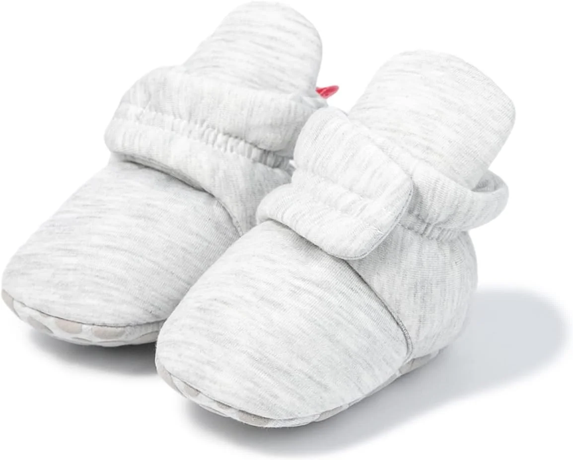 پاپوش های پشمی نرم نوزادی Babelvit مناسب نوزادان دختر و پسر، جوراب های روفرشی نوزادی که روی پا می مانند، کفش های ضد لغزش مناسب نوپایان و اولین قدم ها، کفش های ساق دار زمستانی مناسب تخت نوزاد