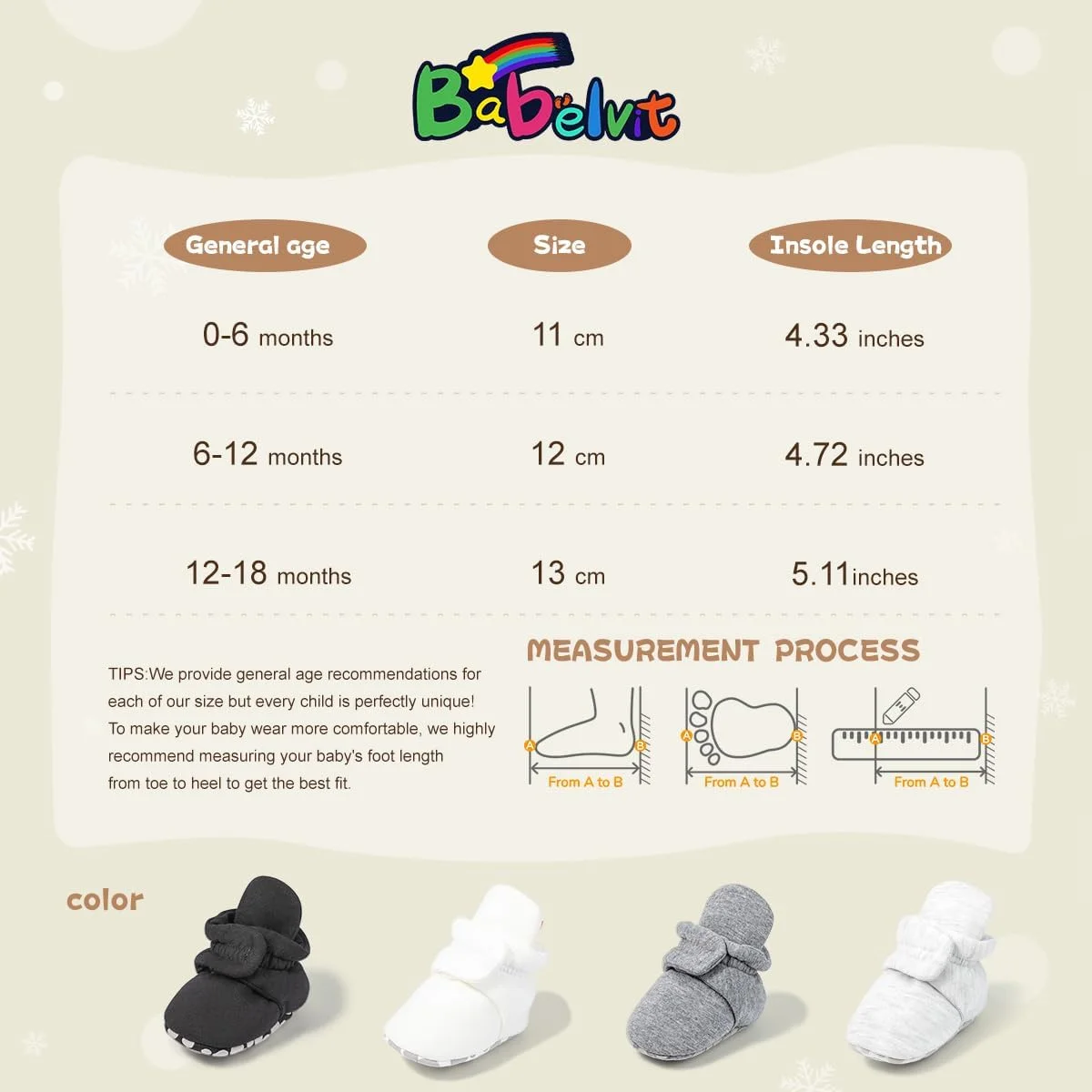 پاپوش های پشمی نرم نوزادی Babelvit مناسب نوزادان دختر و پسر، جوراب های روفرشی نوزادی که روی پا می مانند، کفش های ضد لغزش مناسب نوپایان و اولین قدم ها، کفش های ساق دار زمستانی مناسب تخت نوزاد پاپوش های پشمی نرم نوزادی Babelvit مناسب نوزادان دختر و پسر، جوراب های روفرشی نوزادی که روی پا می مانند، کفش های ضد لغزش مناسب نوپایان و اولین قدم ها، کفش های ساق دار زمستانی مناسب تخت نوزاد