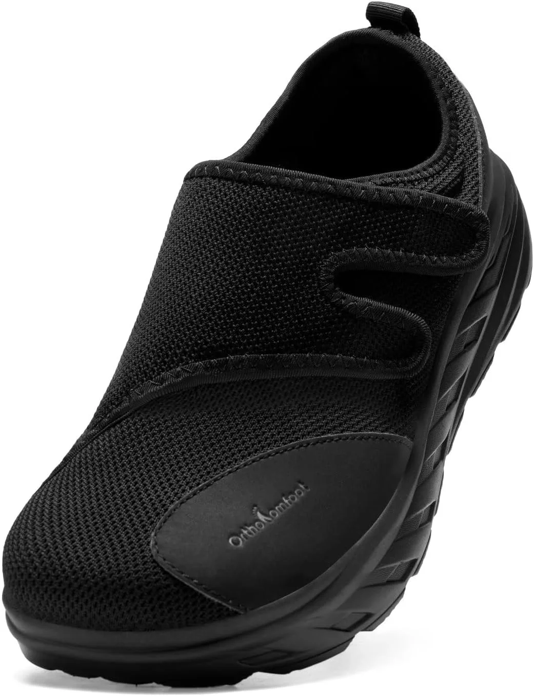 کفش پیاده روی ارتوپدی دیابتی مردانه OrthoComfoot با پهنای اضافی: پشتیبانی قابل تنظیم قوس پا، مناسب برای پلانتار فاشیایتیس، کفش های لغزنده برای پاهای متورم، کفش های راحتی ارتوپدی آسان برای درد پا و پاشنه