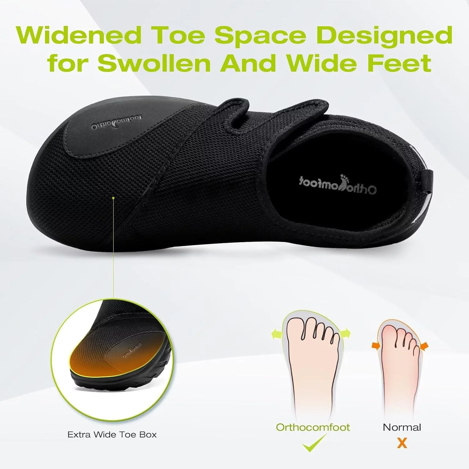 کفش پیاده روی ارتوپدی دیابتی مردانه OrthoComfoot با پهنای اضافی: پشتیبانی قابل تنظیم قوس پا، مناسب برای پلانتار فاشیایتیس، کفش های لغزنده برای پاهای متورم، کفش های راحتی ارتوپدی آسان برای درد پا و پاشنه کفش پیاده روی ارتوپدی دیابتی مردانه OrthoComfoot با پهنای اضافی: پشتیبانی قابل تنظیم قوس پا، مناسب برای پلانتار فاشیایتیس، کفش های لغزنده برای پاهای متورم، کفش های راحتی ارتوپدی آسان برای درد پا و پاشنه