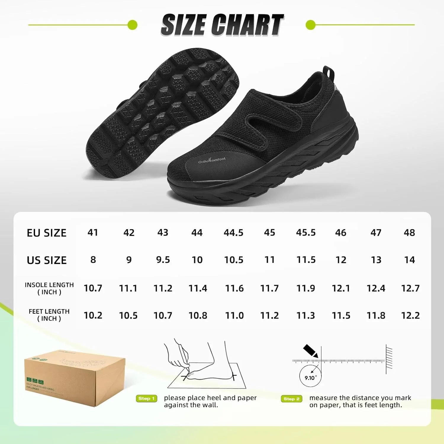 کفش پیاده روی ارتوپدی دیابتی مردانه OrthoComfoot با پهنای اضافی: پشتیبانی قابل تنظیم قوس پا، مناسب برای پلانتار فاشیایتیس، کفش های لغزنده برای پاهای متورم، کفش های راحتی ارتوپدی آسان برای درد پا و پاشنه کفش پیاده روی ارتوپدی دیابتی مردانه OrthoComfoot با پهنای اضافی: پشتیبانی قابل تنظیم قوس پا، مناسب برای پلانتار فاشیایتیس، کفش های لغزنده برای پاهای متورم، کفش های راحتی ارتوپدی آسان برای درد پا و پاشنه