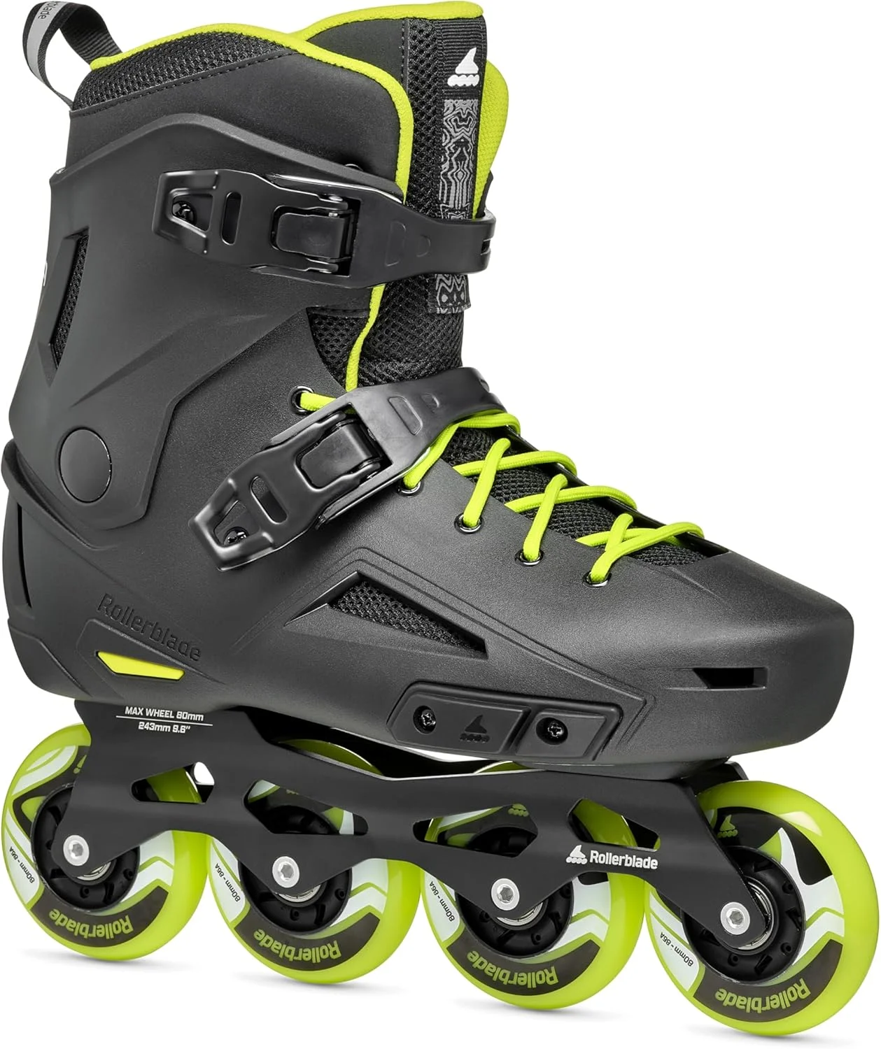 اسکیت اینلاین شهری مردانه Rollerblade Lightning، مشکی و لیمویی