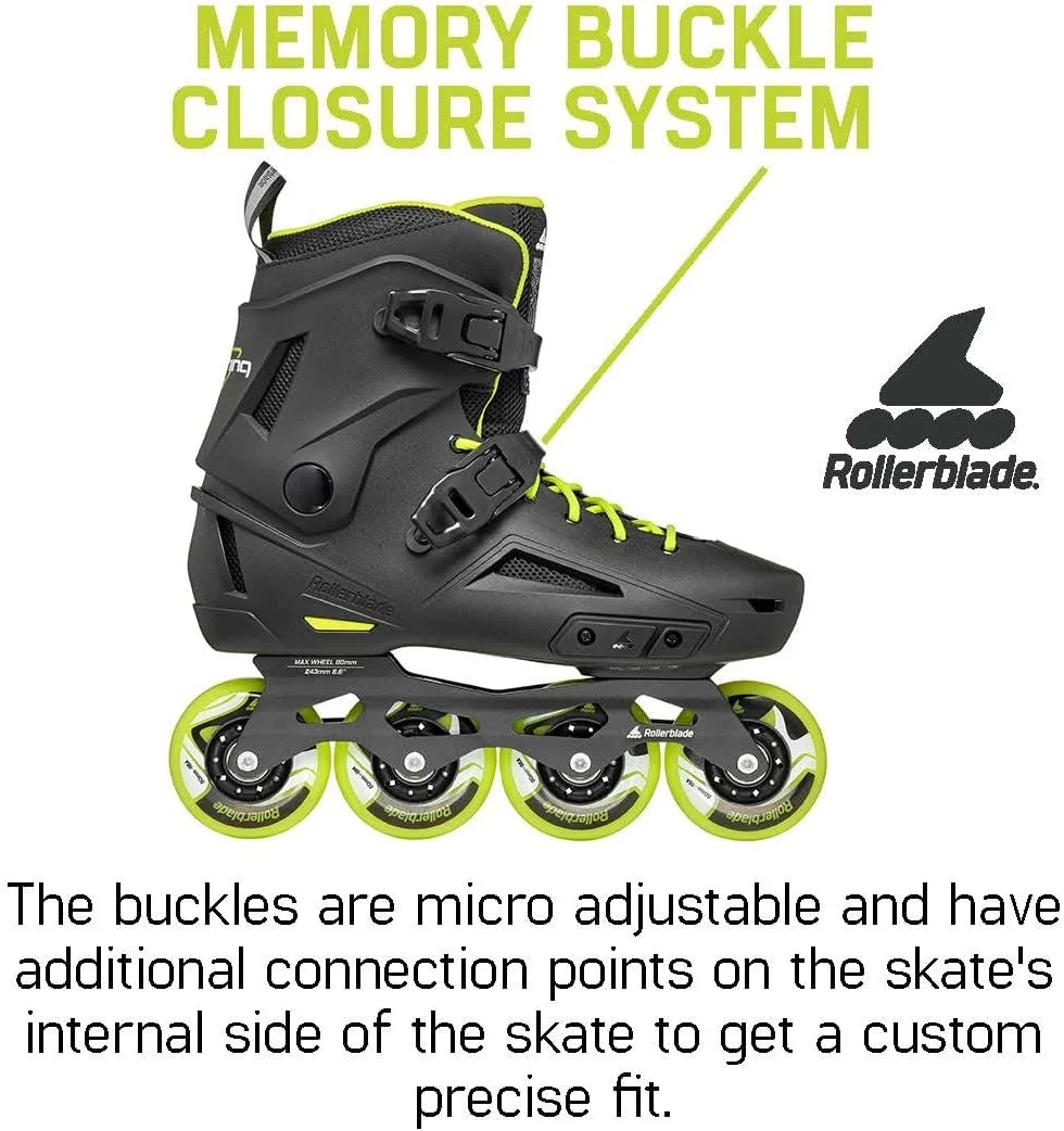 اسکیت اینلاین شهری مردانه Rollerblade Lightning، مشکی و لیمویی اسکیت اینلاین شهری مردانه Rollerblade Lightning، مشکی و لیمویی