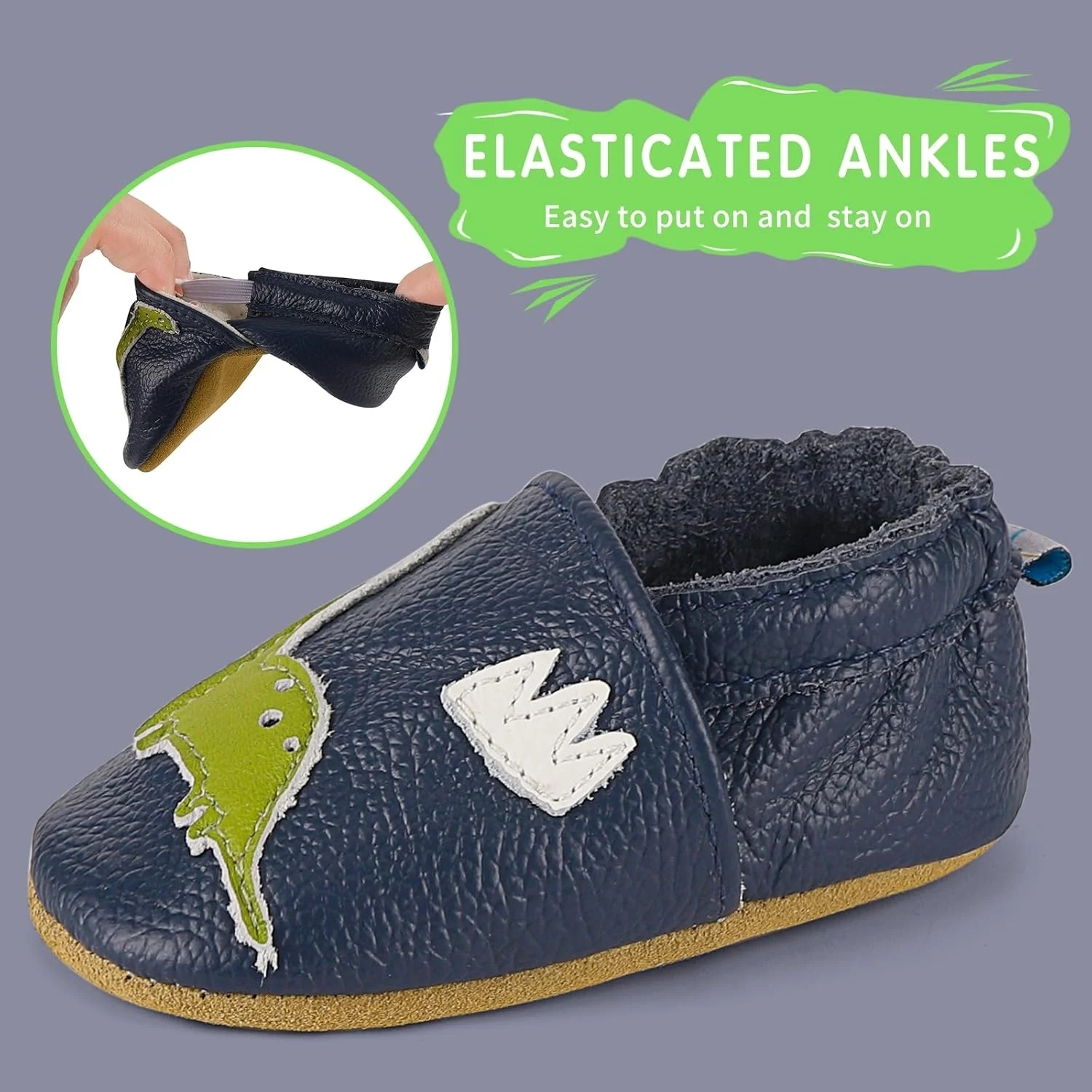 کفش‌های چرمی نرم نوزادی LACOFIA، اولین قدم‌ها، پاپوش‌های نوزادی با زیره نرم ضد لغزش